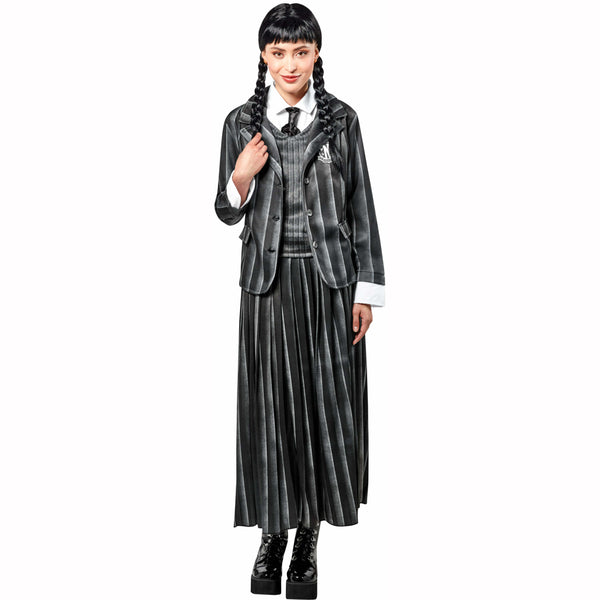 Déguisement adulte luxe uniforme Mercredi Addams™ femme,Farfouil en fÃªte,Déguisements