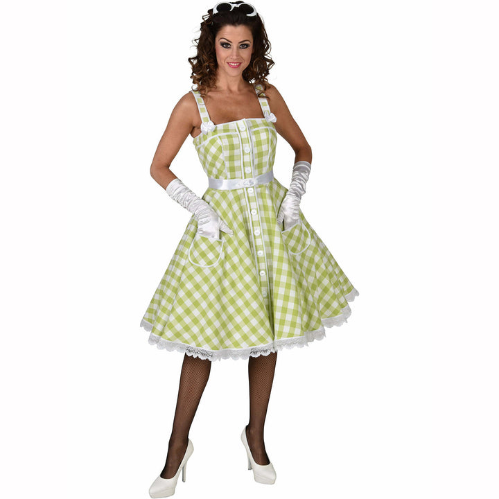 Déguisement adulte robe des années 50 vert/blanc femme,XS,Farfouil en fÃªte,Déguisements