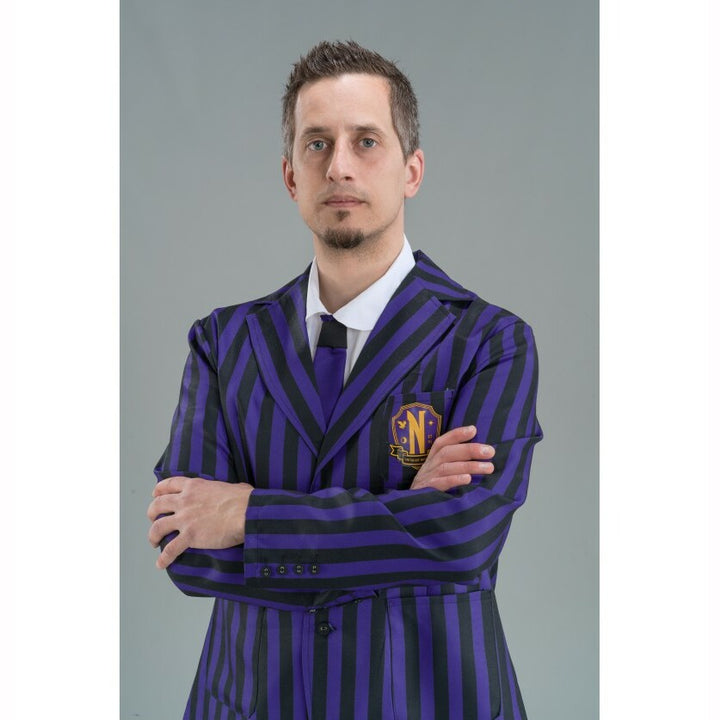 Déguisement adulte uniforme de Nevermore noir et violet homme licence officielle Mercredi™,Farfouil en fÃªte,Déguisements