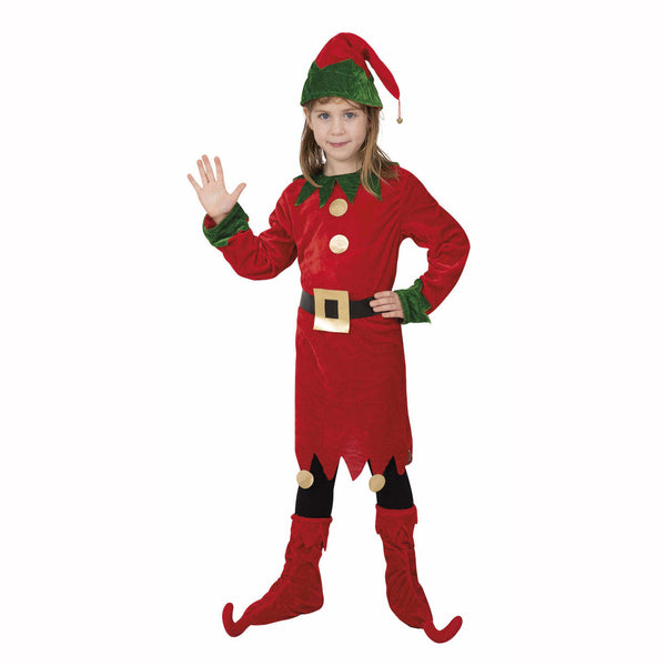 Déguisement enfant d'elfe de Noël velours fille,5/6 ans,Farfouil en fÃªte,Déguisements