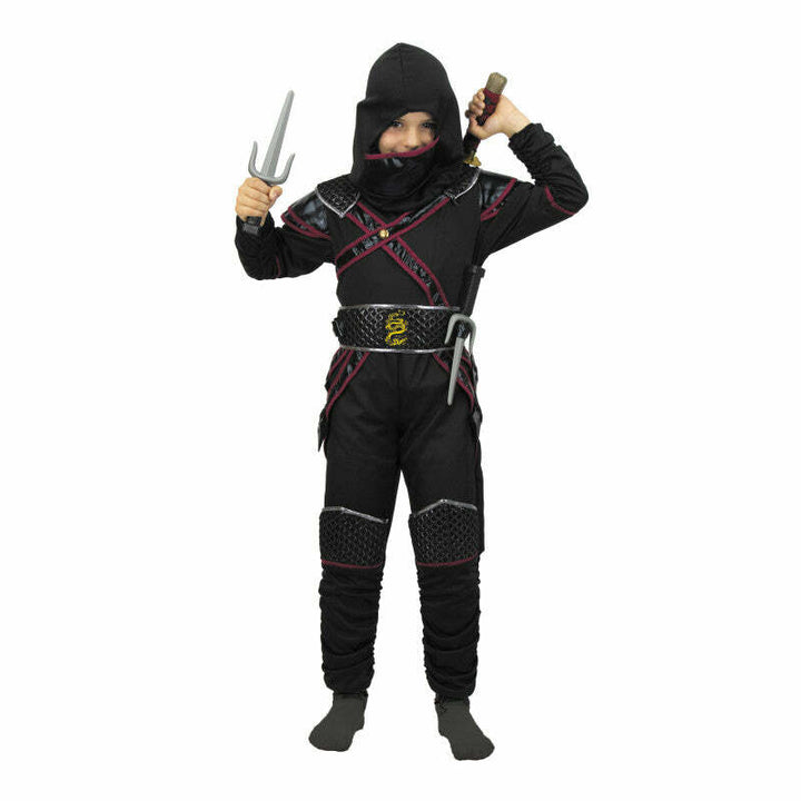 Déguisement enfant ninja luxe noir et rouge,Farfouil en fÃªte,Déguisements