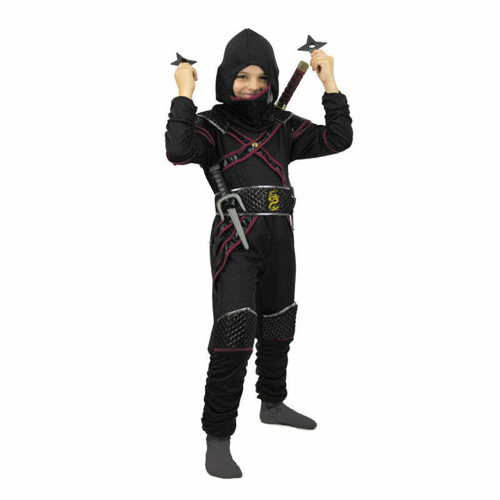 Déguisement enfant ninja luxe noir et rouge,4/6 ans,Farfouil en fÃªte,Déguisements