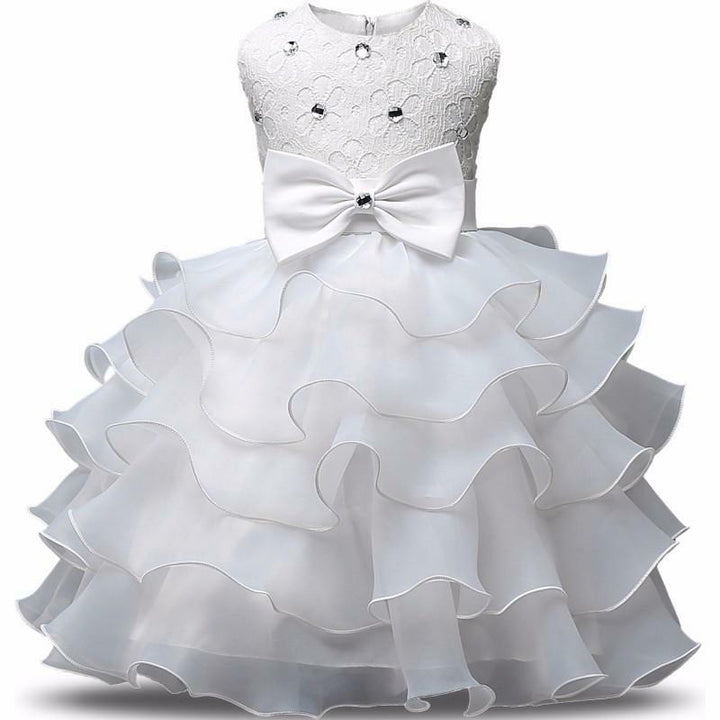 Déguisement robe fleur d'anniversaire enfants,Blanc / 100 cm,Farfouil en fÃªte,Déguisements