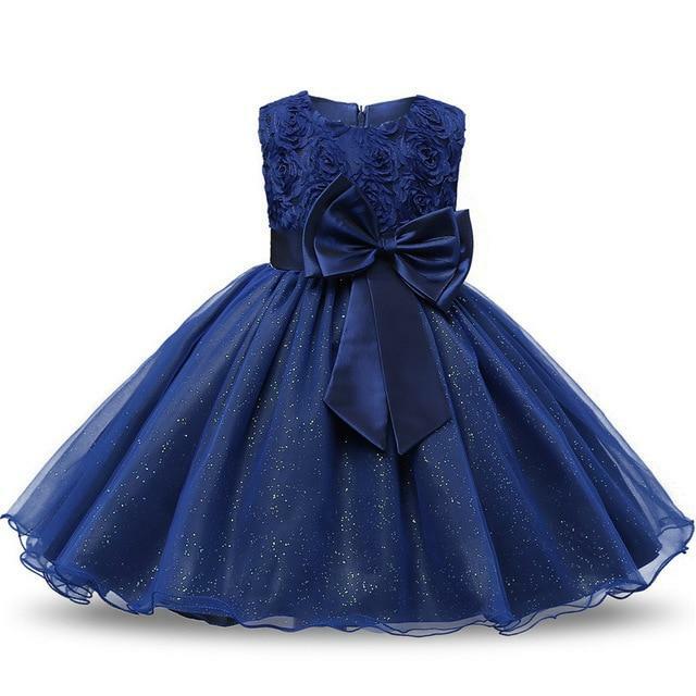 Déguisement robe fleur d'anniversaire enfants,Bleu paillettes / 100 cm,Farfouil en fÃªte,Déguisements