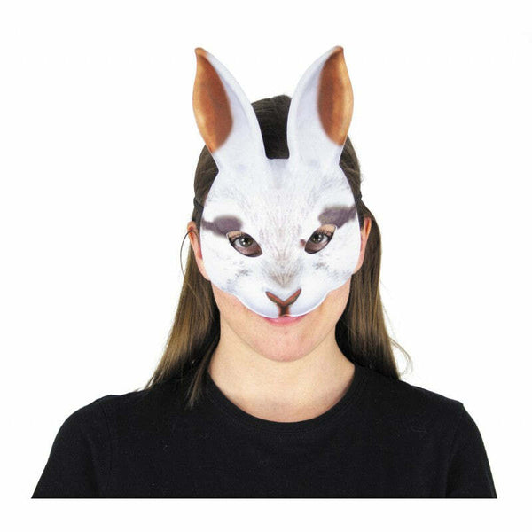 Demi-masque de lapin blanc réaliste,Farfouil en fÃªte,Masques