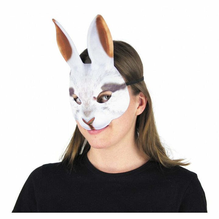 Demi-masque de lapin blanc réaliste,Farfouil en fÃªte,Masques