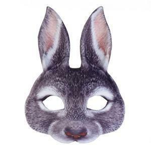 Demi-masque de lapin gris réaliste,Farfouil en fÃªte,Masques