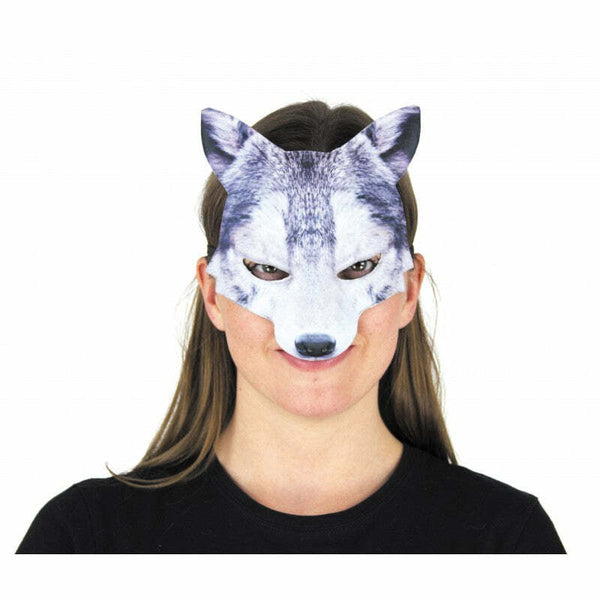 Demi-masque de loup gris réaliste,Farfouil en fÃªte,Masques
