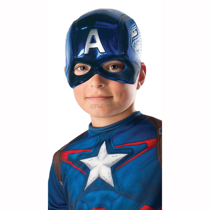 Demi-masque en plastique Captain America™,Farfouil en fÃªte,Masques