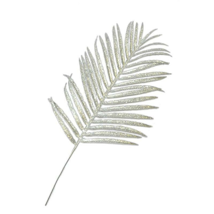 Feuille de palmier pailletée 46 x 22 cm Argent,Farfouil en fÃªte,A definir
