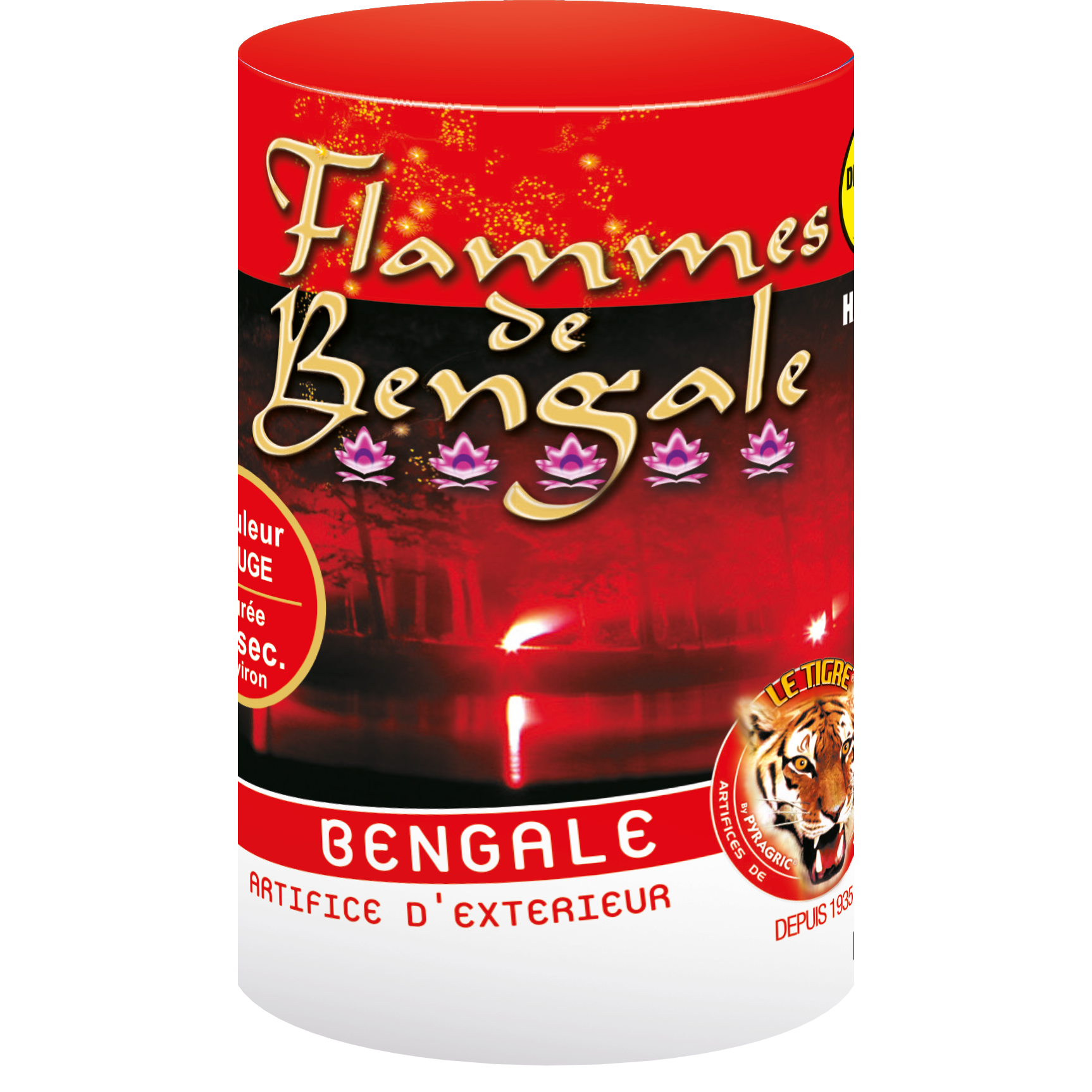Flamme de bengale rouge