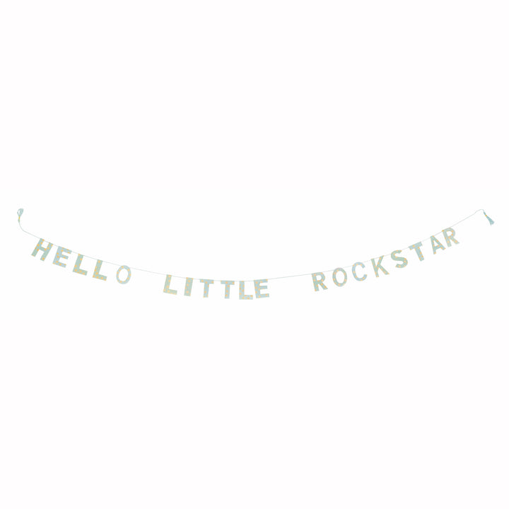 Guirlande "Hello Little Rockstar" Mint 1 mètre,Farfouil en fÃªte,Guirlandes, fanions et bannières