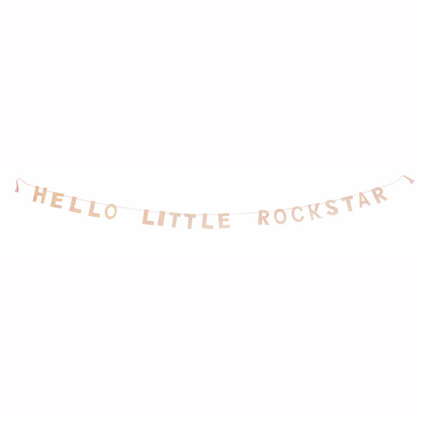 Guirlande "Hello Little Rockstar" Pêche 1 mètre,Farfouil en fÃªte,Guirlandes, fanions et bannières