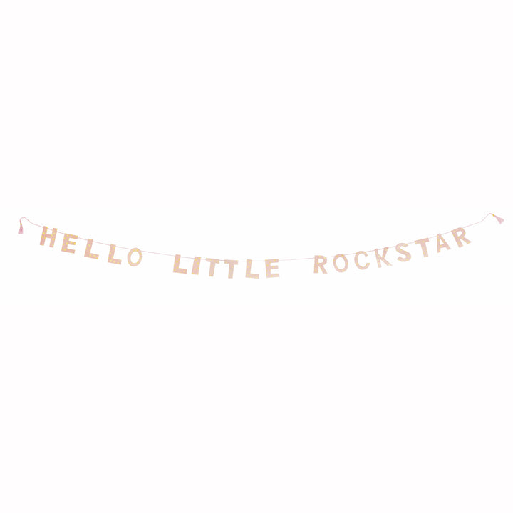 Guirlande "Hello Little Rockstar" Pêche 1 mètre,Farfouil en fÃªte,Guirlandes, fanions et bannières