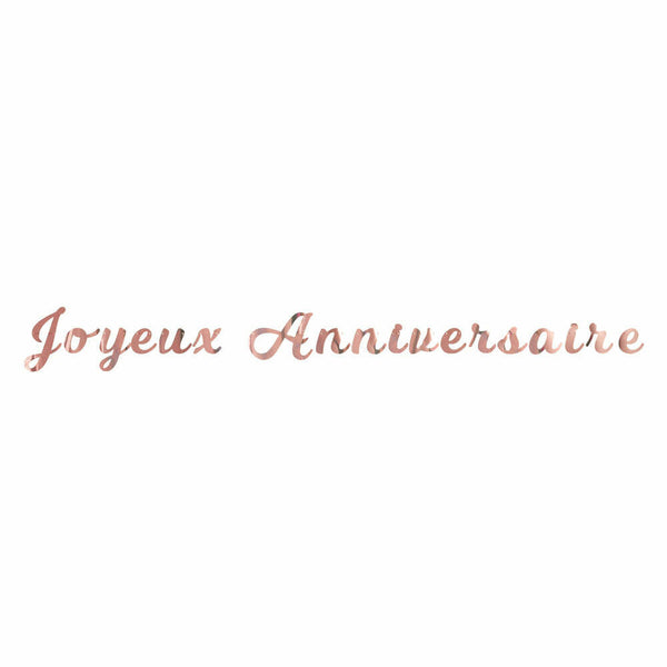 Guirlande "Joyeux Anniversaire" lettres rose gold 2 mètres,Farfouil en fÃªte,Guirlandes, fanions et bannières