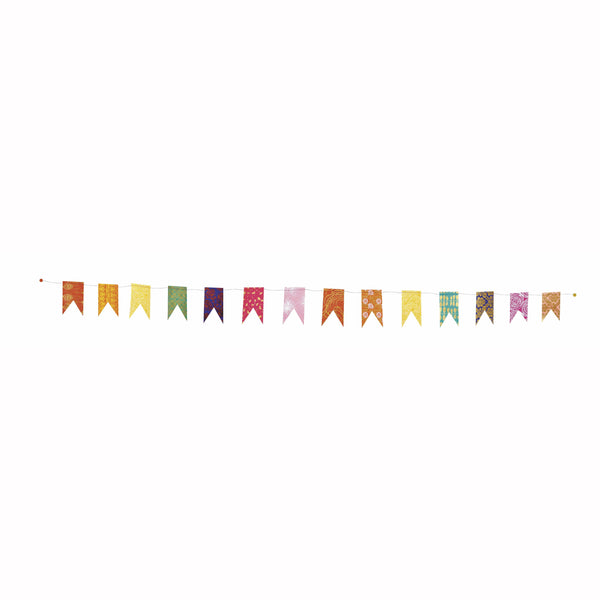 Guirlande à mini-fanions lokta multicolores 1,80 mètres,Farfouil en fÃªte,Guirlandes, fanions et bannières