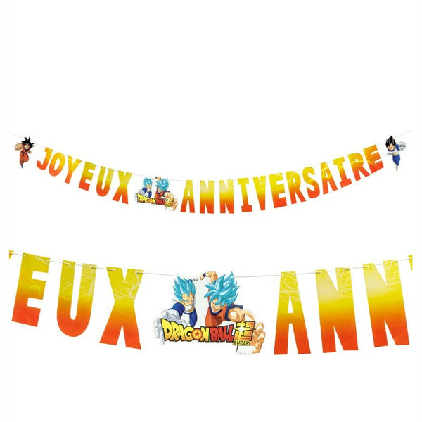 Guirlande en carton "Joyeux anniversaire" 250 cm Dragon Ball Super™,Farfouil en fÃªte,Guirlandes, fanions et bannières