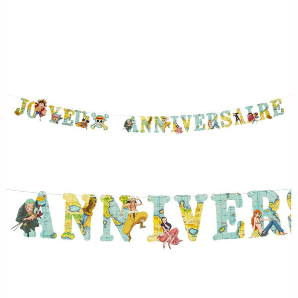 Guirlande en carton "Joyeux anniversaire" 250 cm One Piece™,Farfouil en fÃªte,Guirlandes, fanions et bannières