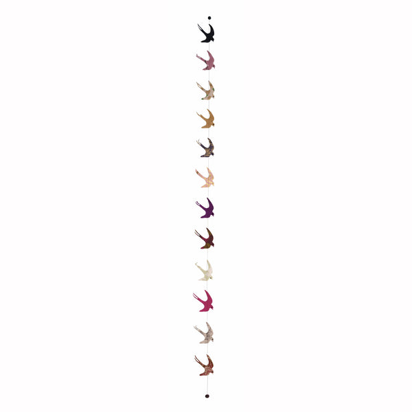 Guirlande hirondelles multicolores en lokta 1,80 mètres,Farfouil en fÃªte,Guirlandes, fanions et bannières