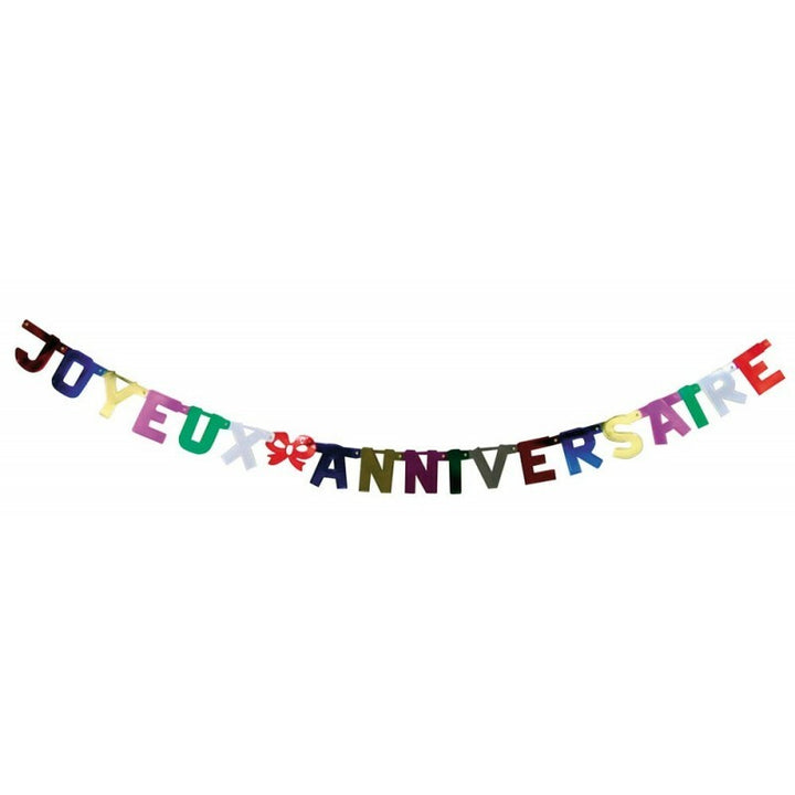 Guirlande Joyeux anniversaire métal multicolore 2 mètres,Farfouil en fÃªte,Guirlandes, fanions et bannières