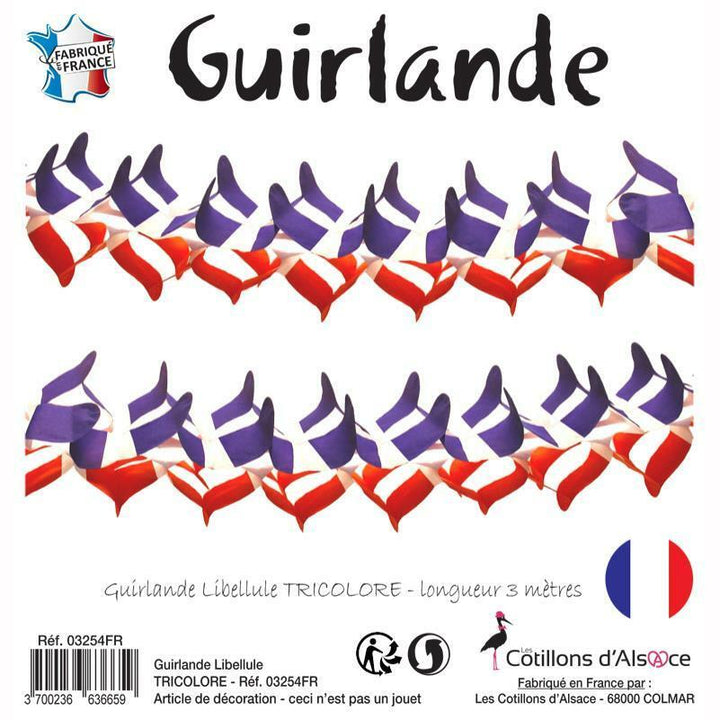 Guirlande libellule France 3 mètres,Farfouil en fÃªte,Guirlandes, fanions et bannières