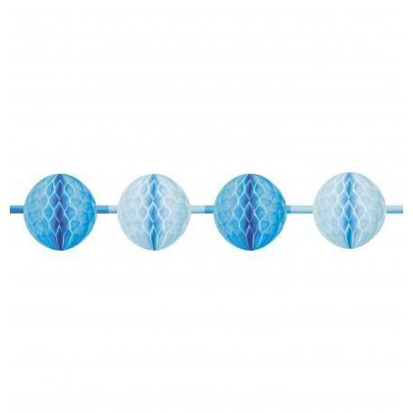 Guirlande mini boules alvéolées bleues 3 mètres,Farfouil en fÃªte,Guirlandes, fanions et bannières