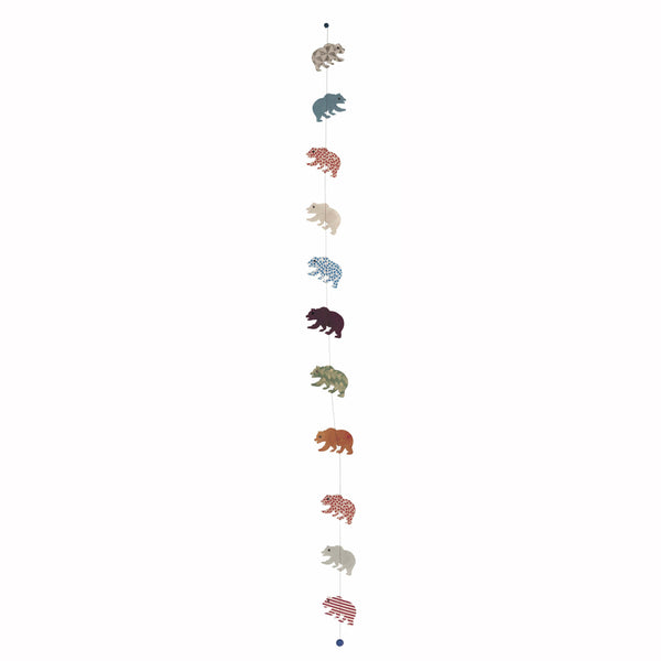 Guirlande ours multicolores en lokta 1,80 mètres,Farfouil en fÃªte,Guirlandes, fanions et bannières