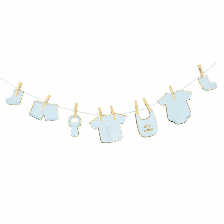 Guirlande vêtements de bébé Baby Blue 1,50 mètres,Farfouil en fÃªte,Guirlandes, fanions et bannières