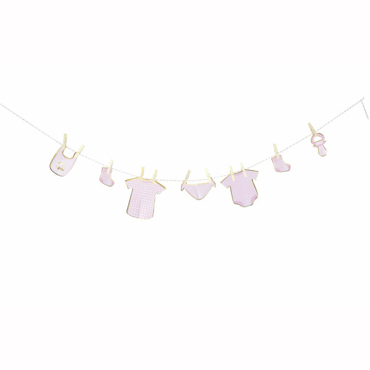 Guirlande vêtements de bébé Baby Pink 1,50 mètres,Farfouil en fÃªte,Guirlandes, fanions et bannières