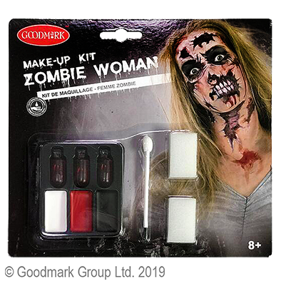 Kit de maquillage zombie femme,Farfouil en fÃªte,Effets spéciaux pour déguisements