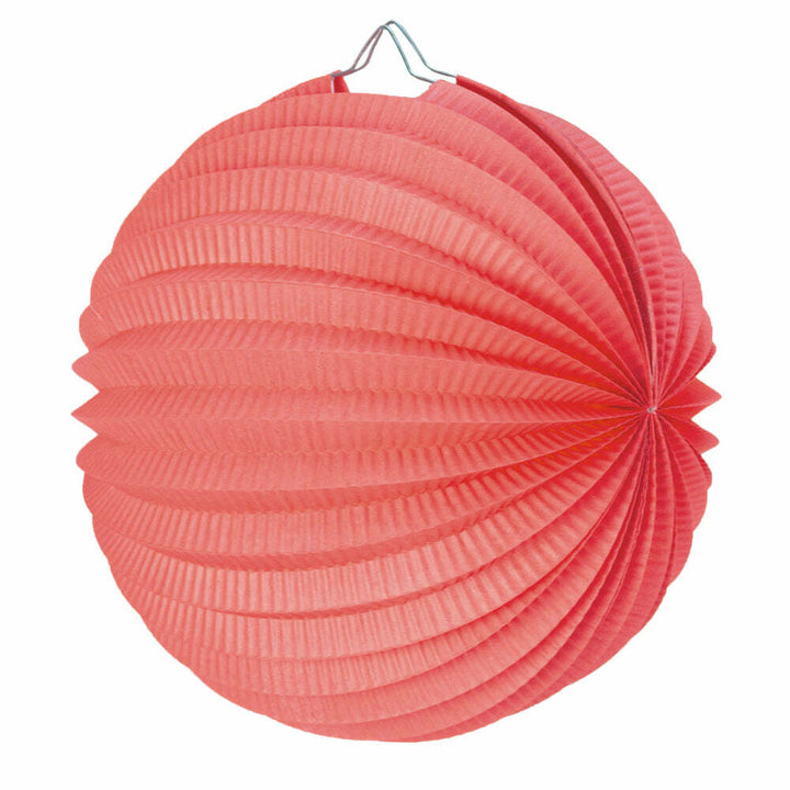 Lampion ballon corail 20 cm,Farfouil en fÃªte,Lampions, lanternes, boules alvéolés