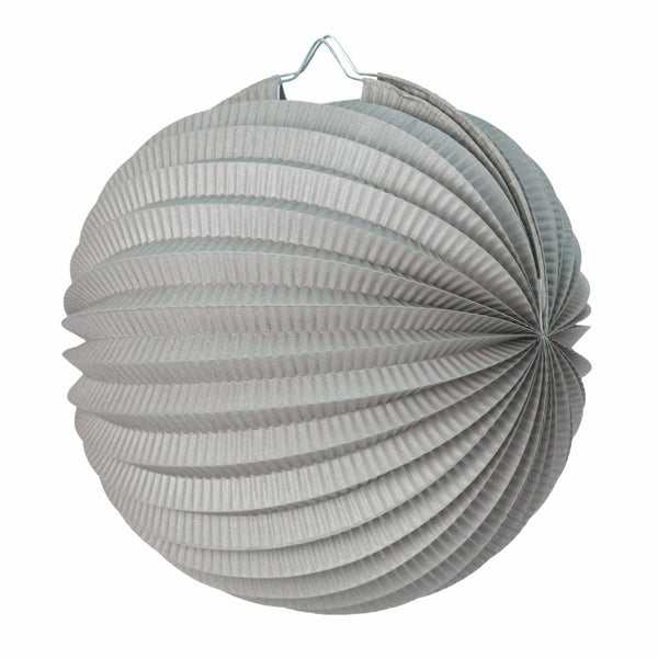 Lampion ballon gris 30 cm,Farfouil en fÃªte,Lampions, lanternes, boules alvéolés