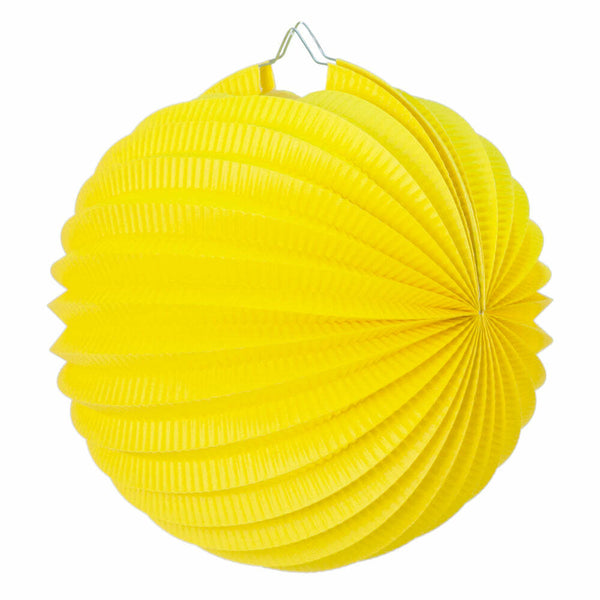 Lampion ballon jaune 20 cm,Farfouil en fÃªte,Lampions, lanternes, boules alvéolés