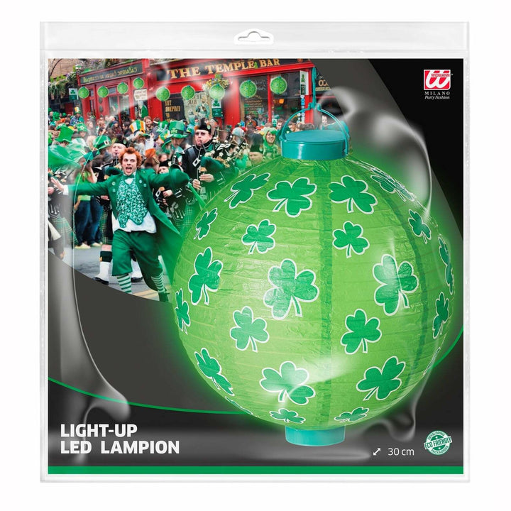 Lampion lumineux Saint Patrick vert avec trèfles,Farfouil en fÃªte,Lampions, lanternes, boules alvéolés