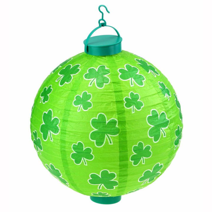 Lampion lumineux Saint Patrick vert avec trèfles,Farfouil en fÃªte,Lampions, lanternes, boules alvéolés