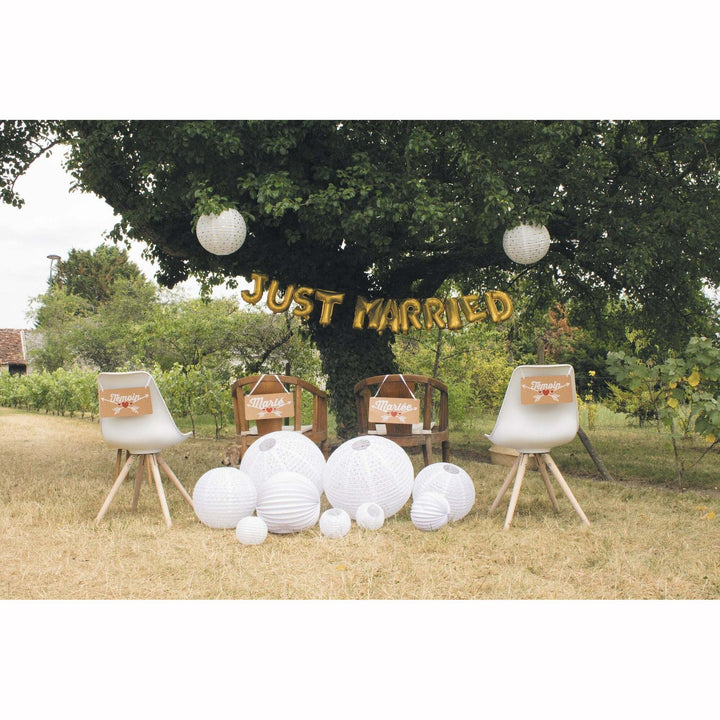 Lanterne japonaise blanche 35 cm,Farfouil en fÃªte,Lampions, lanternes, boules alvéolés