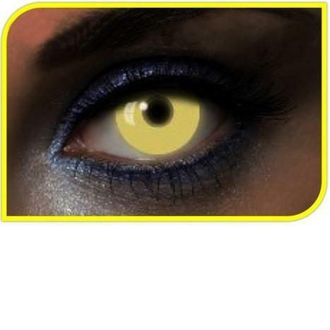 LENTILLES COULEUR GLOW UV JAUNE 1 AN,Farfouil en fÃªte,Lentilles de contact