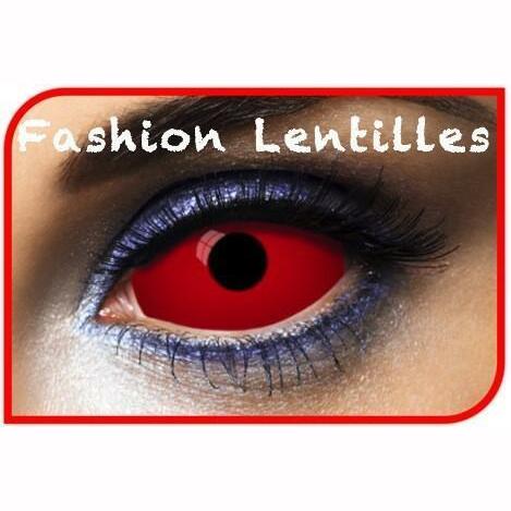 LENTILLES FANTAISIE GEANTES SCLERA ROUGE PLEINE - DUREE 1 AN,Farfouil en fÃªte,Lentilles de contact