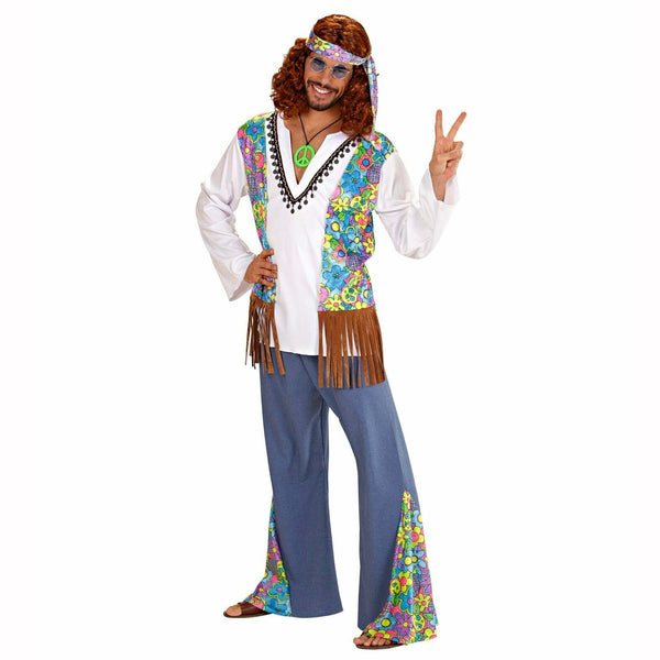 Location adulte hippie Woodstock homme,S,Farfouil en fÃªte,Déguisements et accessoires