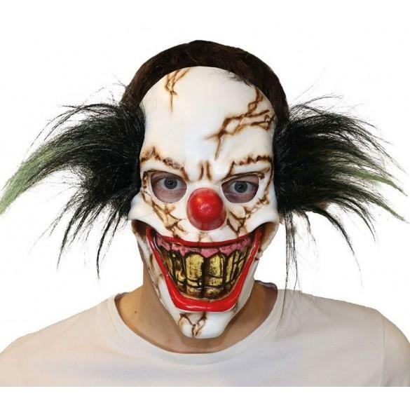 Masque adulte de clown effrayant en mousse avec cheveux,Farfouil en fÃªte,Masques
