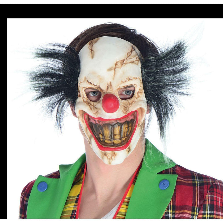 Masque adulte de clown effrayant en mousse avec cheveux,Farfouil en fÃªte,Masques