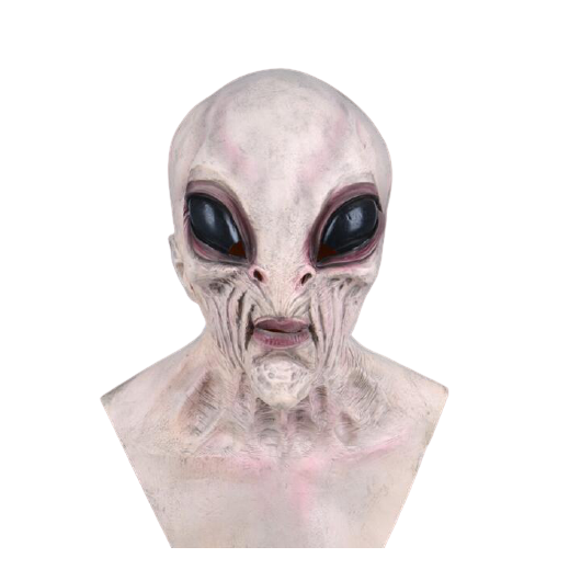 Masque Alien Latex Halloween adulte intégral,Blanc,Farfouil en fÃªte,Masques