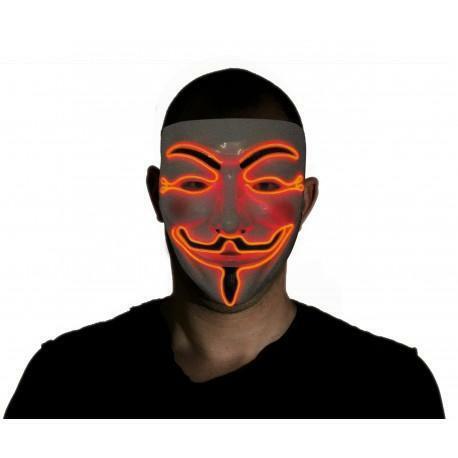 Masque anonymous LED rouge,Farfouil en fÃªte,Masques