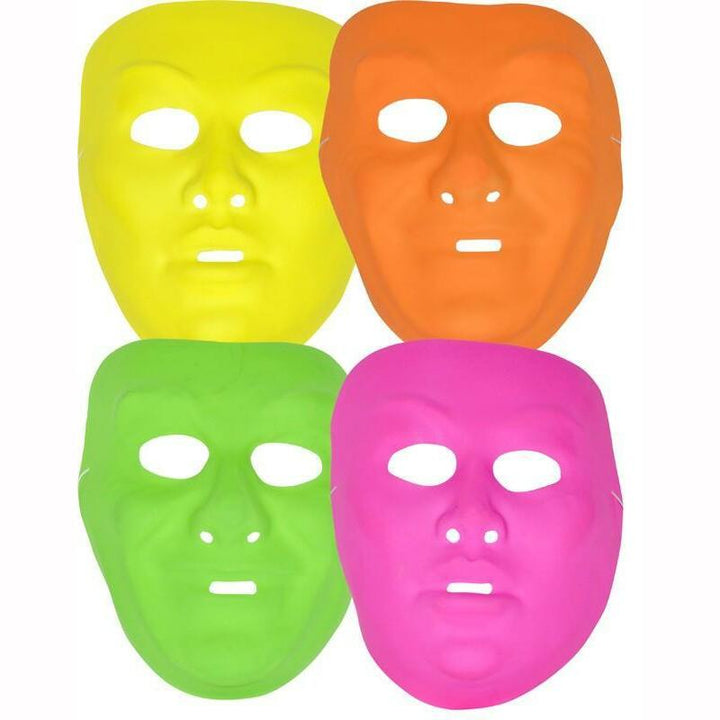 Masque opéra adulte en plastique fluo - 4 coloris aléatoires,Farfouil en fÃªte,Masques