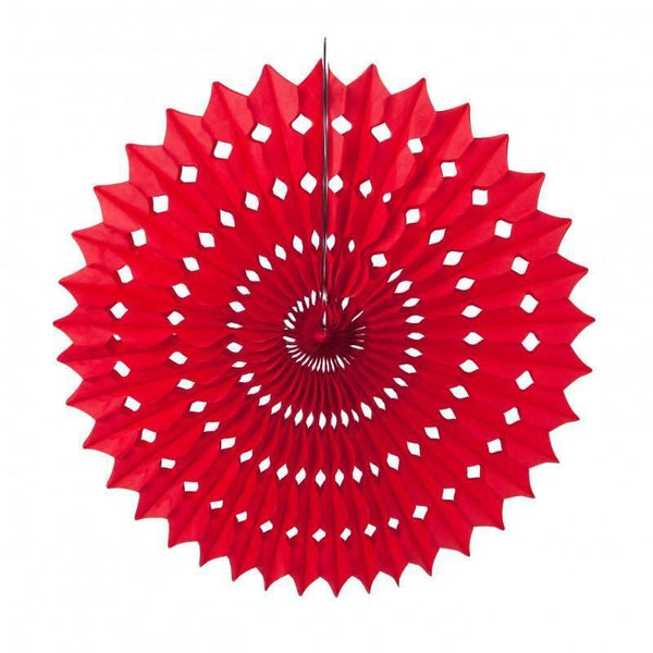Mini éventail rouge 20 cm,Farfouil en fÃªte,Pompons, suspensions