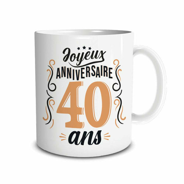 Mug / tasse anniversaire 40 ans,Farfouil en fÃªte,Cadeaux anniversaires festifs et rigolos