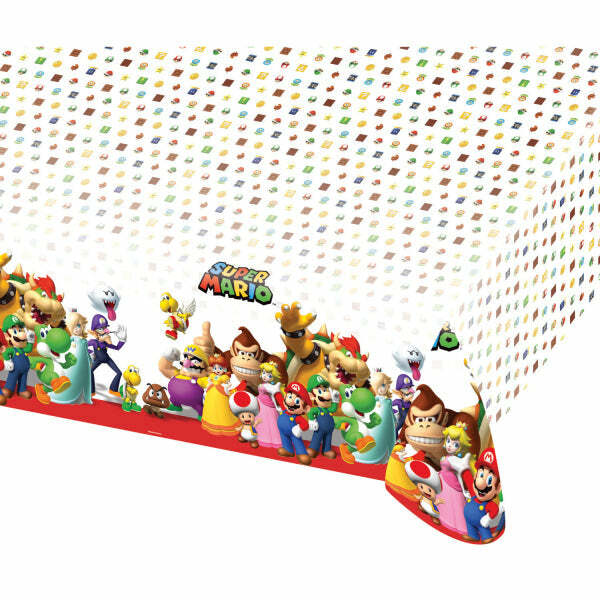 Nappe plastifiée Super Mario™ 120 x 180 cm,Farfouil en fÃªte,Nappes, serviettes