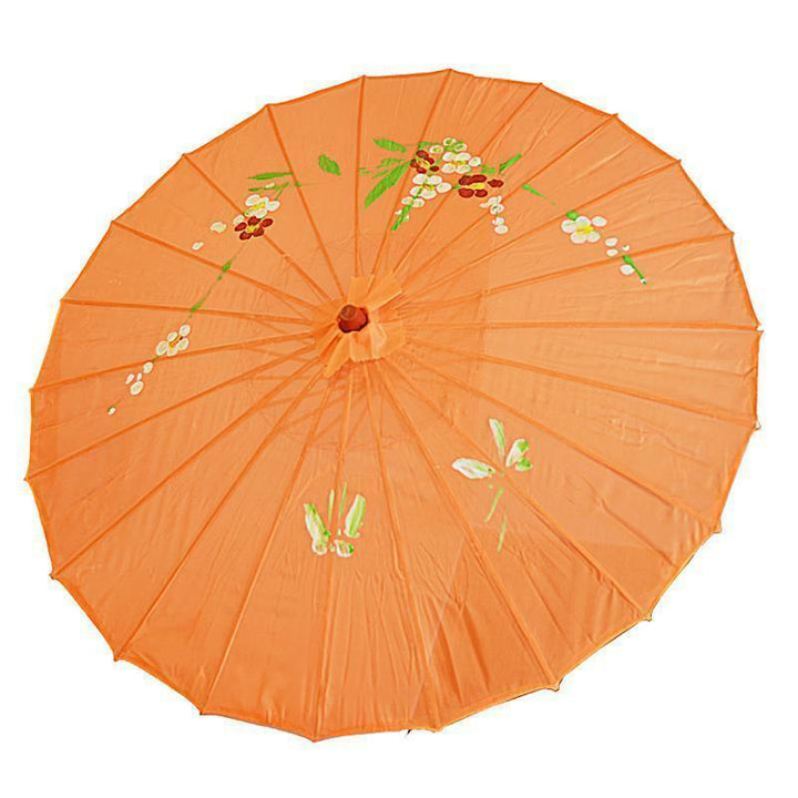 OMBRELLE CHINOISE EN TISSU COLORIS AU CHOIX,Orange,Farfouil en fÃªte,Ombrelles et parapluies