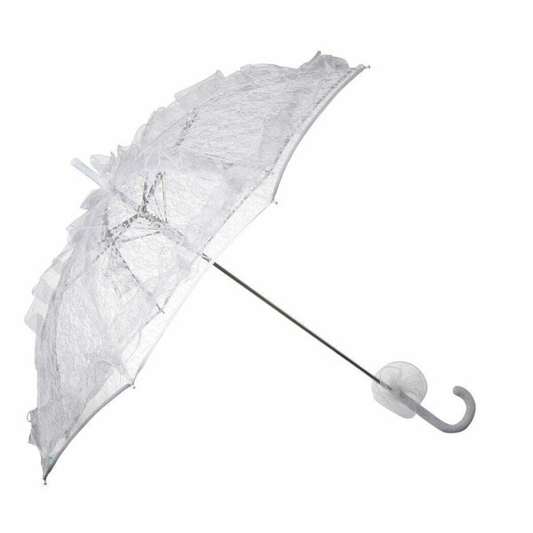 OMBRELLE EN DENTELLE ET VOILE BLANCHE 75CM,Farfouil en fÃªte,Ombrelles et parapluies