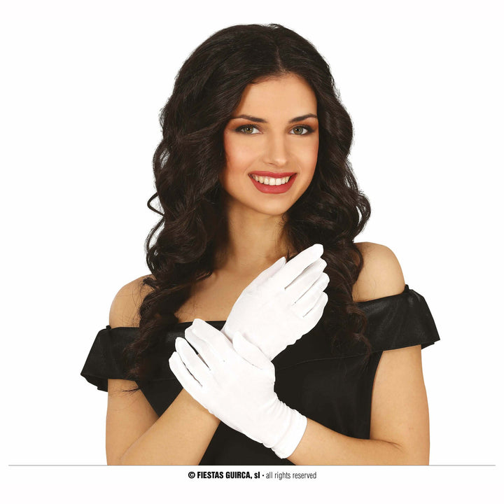 Paire de gants blancs adultes 1er prix,Farfouil en fÃªte,Gants